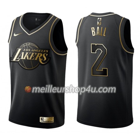 Maillot Basket Homme Los Angeles Lakers Lonzo Ball 2 Nike Noir Gold Edition Swingman